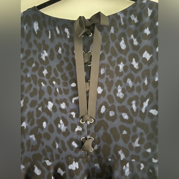 Kate Spade Leopard Print Ponte Fit & Flare Dress Blue Women’s Small - Picture 9 of 12
